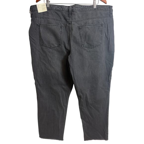 Universal Thread Size 18 High Rise Straight Jeans Black Cotton Raw Hem New - Picture 4 of 9